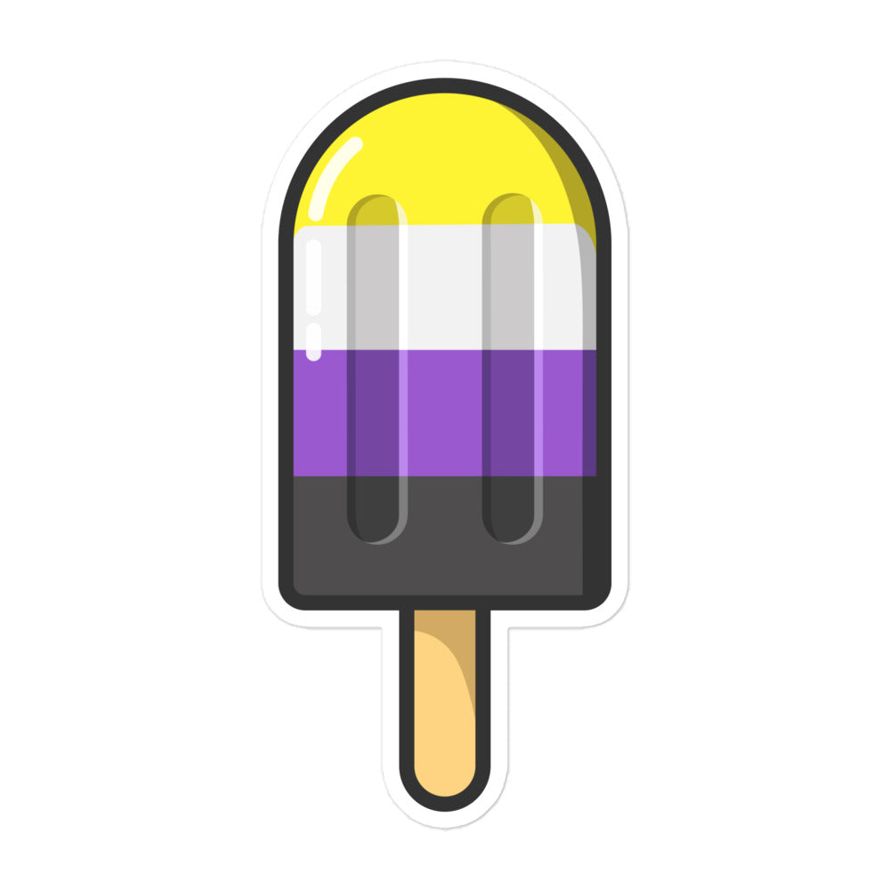 Non Binary Pride Flag Ice Pop Sticker Stickers The Rainbow Stores