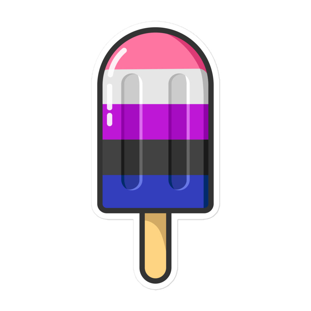 Gender Fluid Pride Flag Ice Pop Sticker Stickers The Rainbow Stores