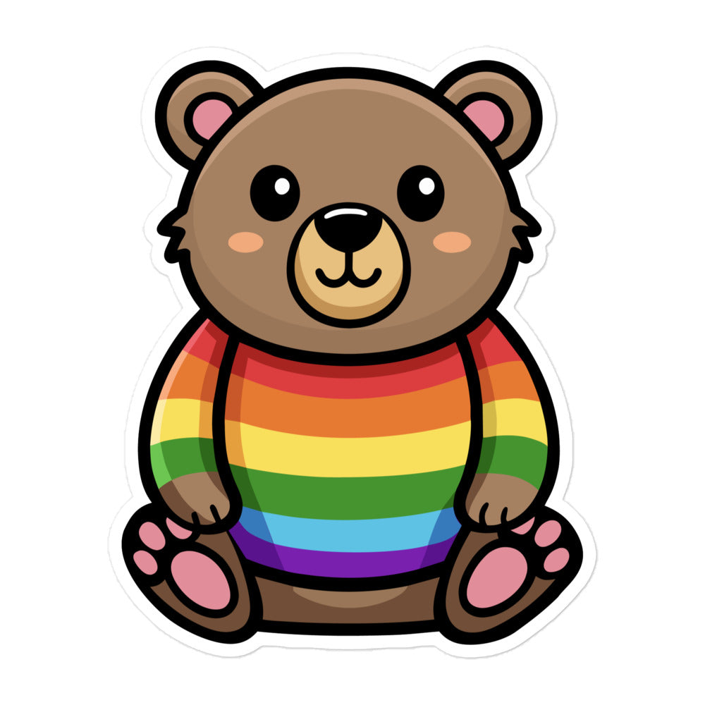 Rainbow Pride Bear Sticker Stickers The Rainbow Stores