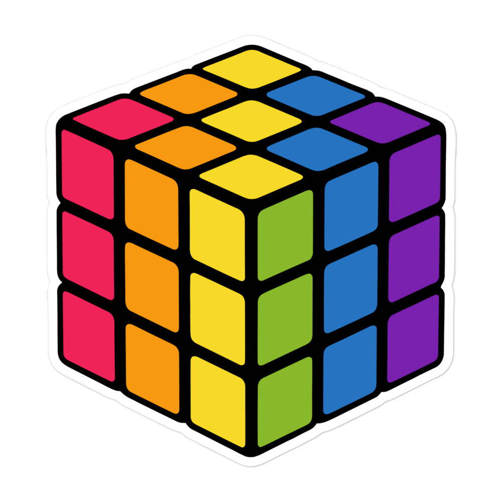 Rainbow Pride Flag Rubik’s Cube Sticker Stickers The Rainbow Stores