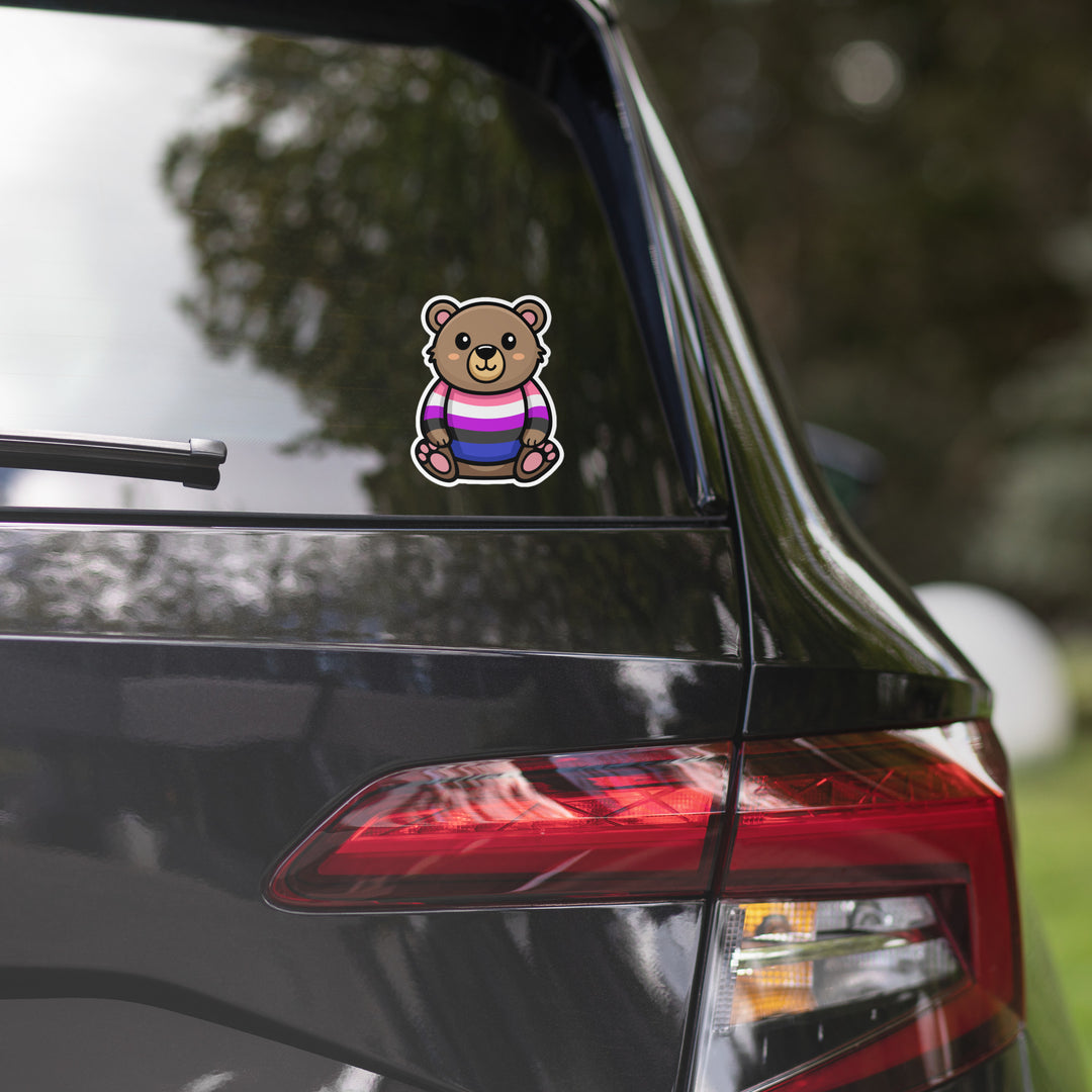 Gender Fluid Pride Bear Sticker Stickers The Rainbow Stores
