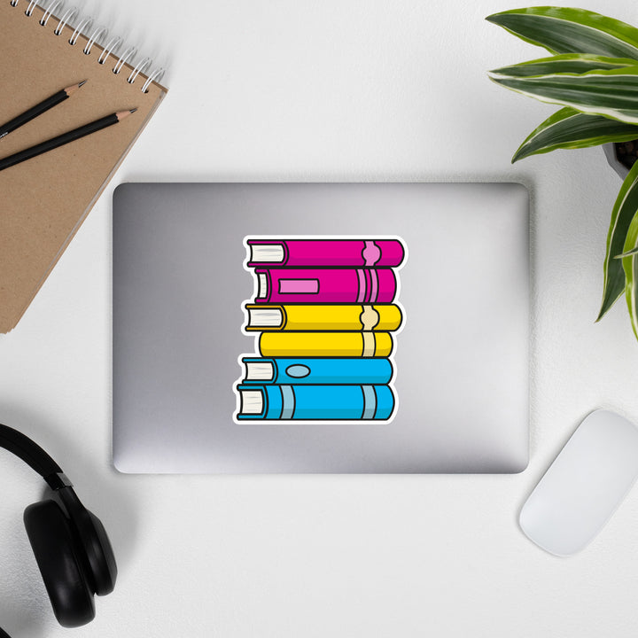 Pansexual Pride Flag Book Stack Sticker Stickers The Rainbow Stores