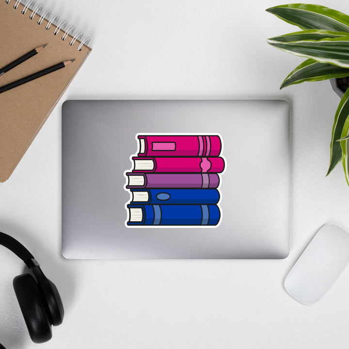 Bisexual Pride Flag Book Stack Sticker Stickers The Rainbow Stores
