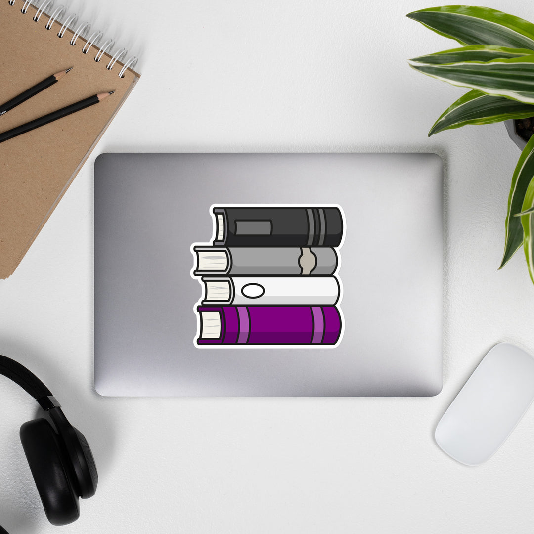 Asexual Pride Flag Book Stack Sticker Stickers The Rainbow Stores