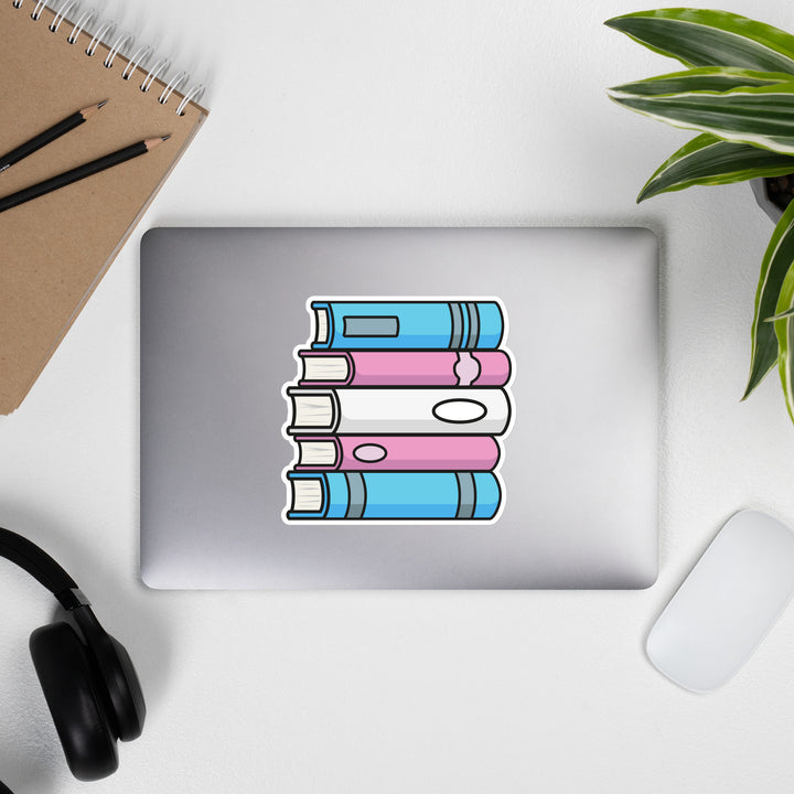 Trans Pride Flag Book Stack Sticker Stickers The Rainbow Stores