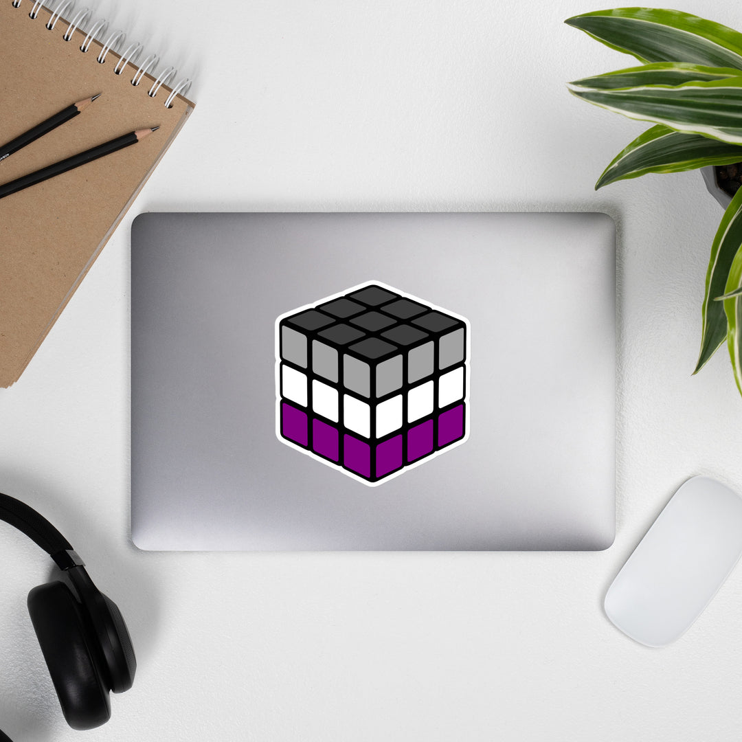 Asexual Pride Flag Rubik’s Cube Sticker Stickers The Rainbow Stores