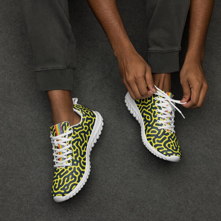Rainbow Pride Flag Blue on Yellow Turing Pattern Trainers (male sizes) Trainers The Rainbow Stores