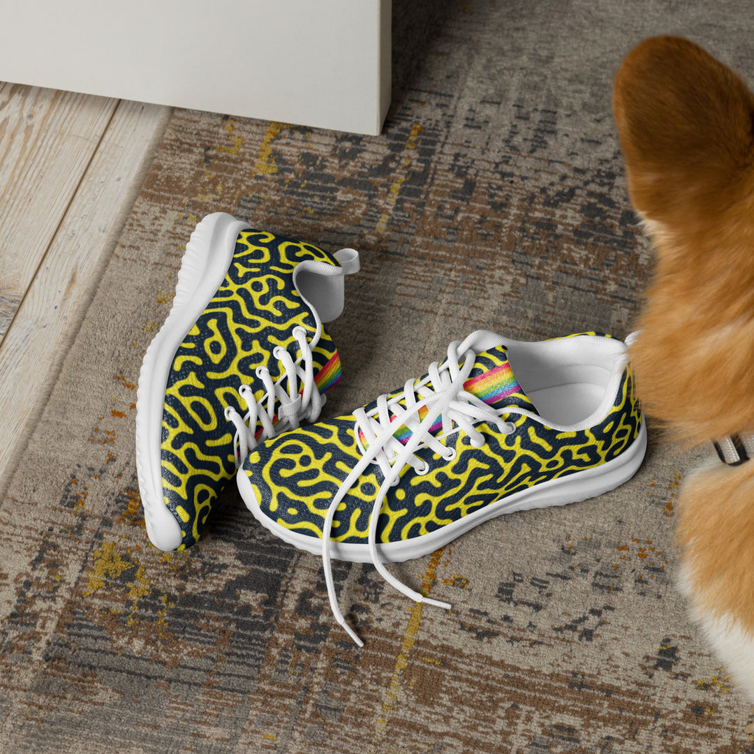 Rainbow Pride Flag Blue on Yellow Turing Pattern Trainers (male sizes) Trainers The Rainbow Stores