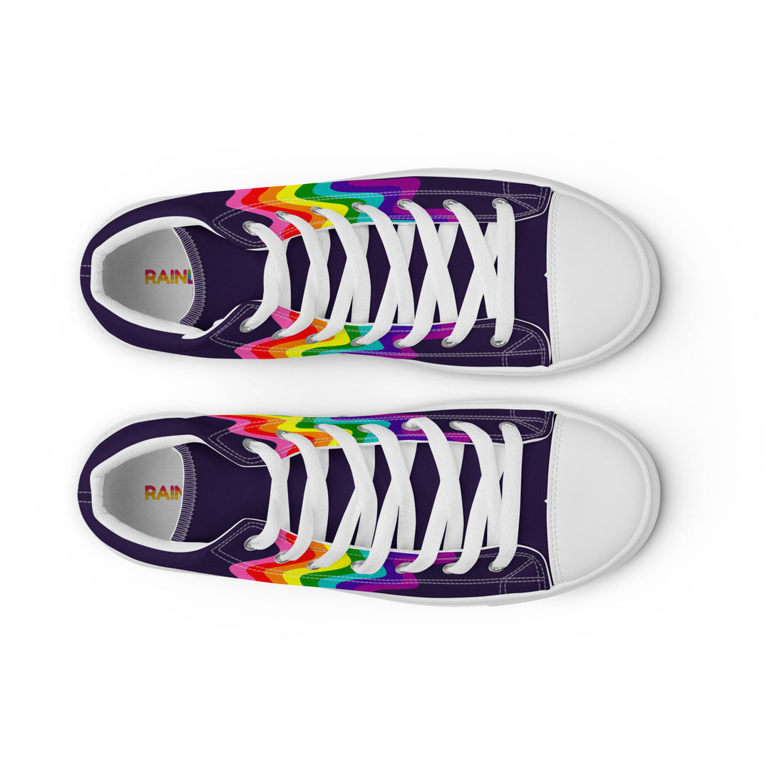 Wavy Gilbert Baker Rainbow Pride Flag High Top Trainers (male sizes) High Tops The Rainbow Stores