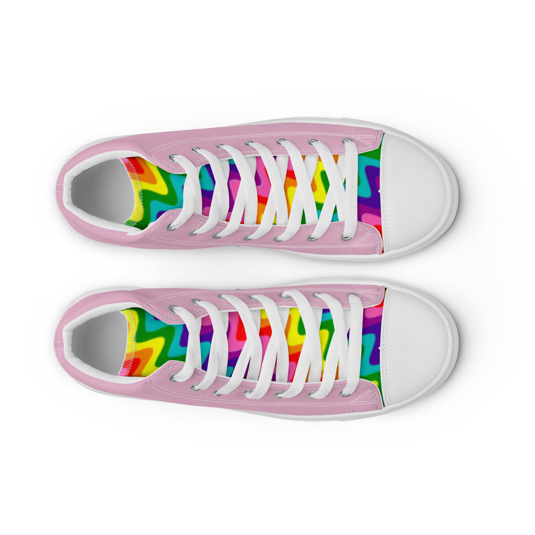Pink and Original Pride Flag High Top Trainers (male sizes) High Tops The Rainbow Stores