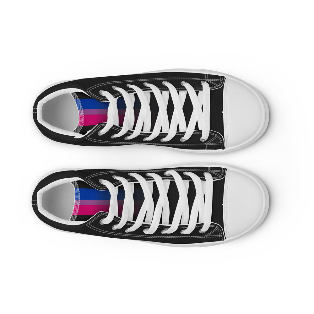Bi Pride Black High Top Trainers (male sizes)  The Rainbow Stores