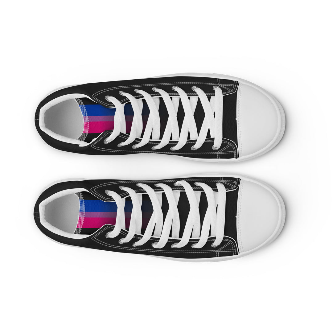 Bi Pride Black High Top Trainers (male sizes)  The Rainbow Stores