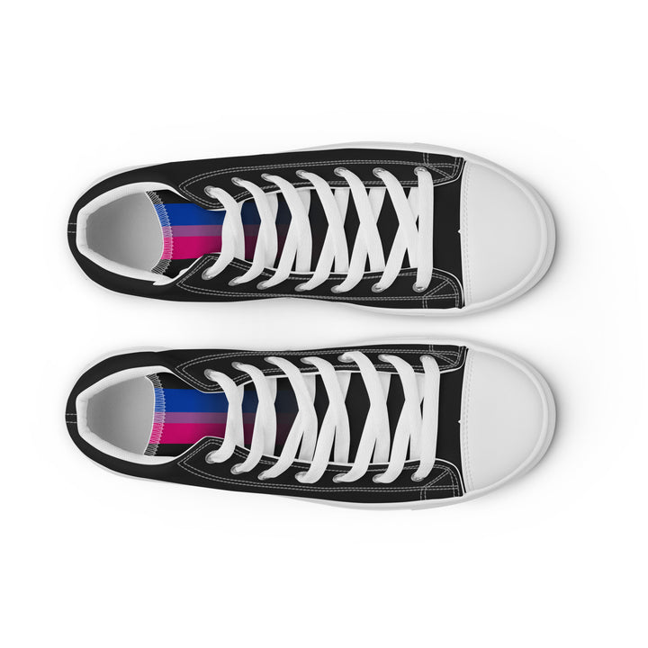 Bi Pride Black High Top Trainers (male sizes)  The Rainbow Stores