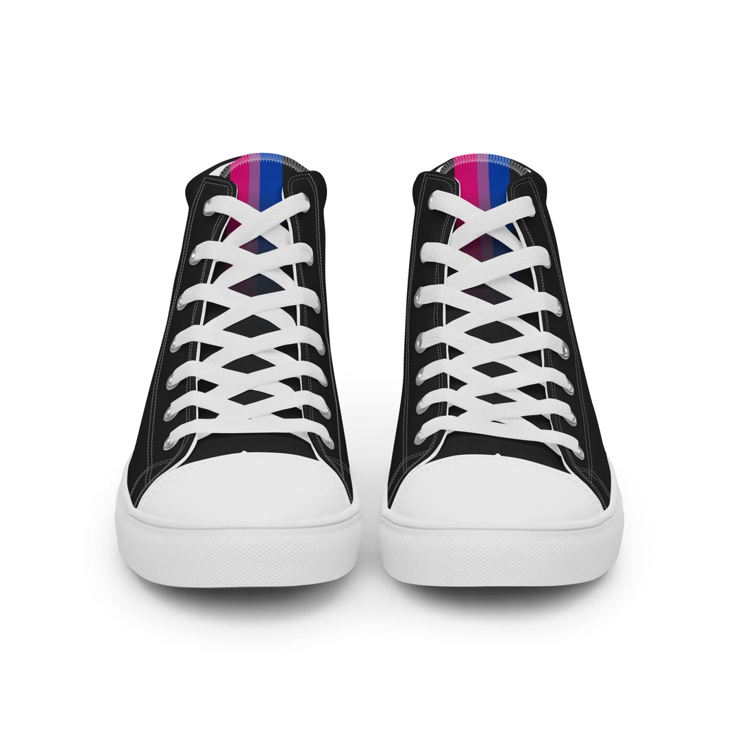 Bi Pride Black High Top Trainers (male sizes)  The Rainbow Stores