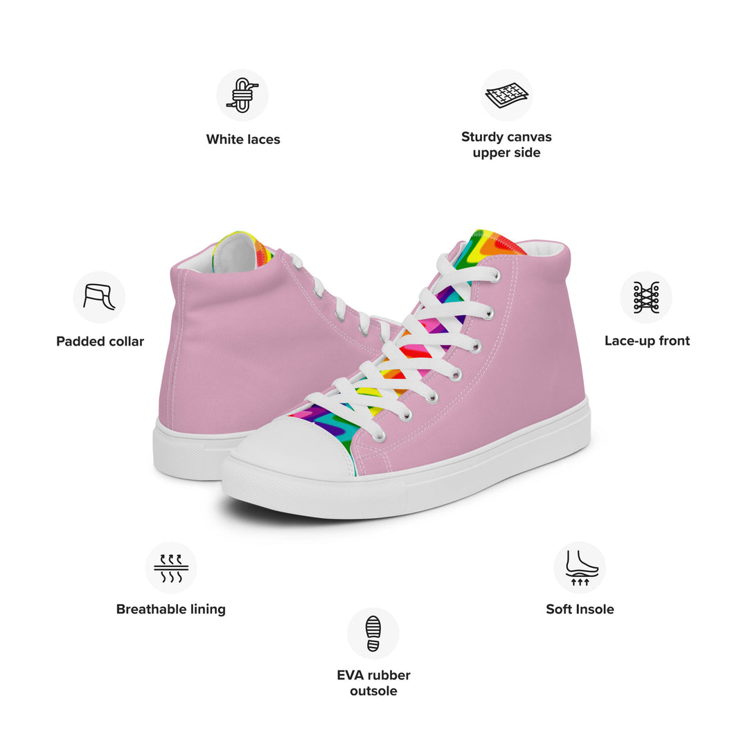 Pink and Original Pride Flag High Top Trainers (male sizes) High Tops The Rainbow Stores