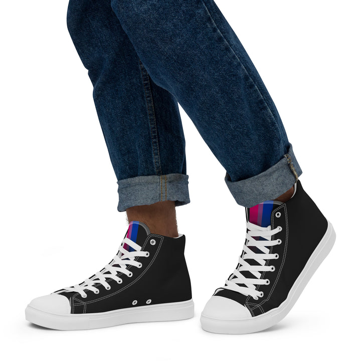 Bi Pride Black High Top Trainers (male sizes)  The Rainbow Stores