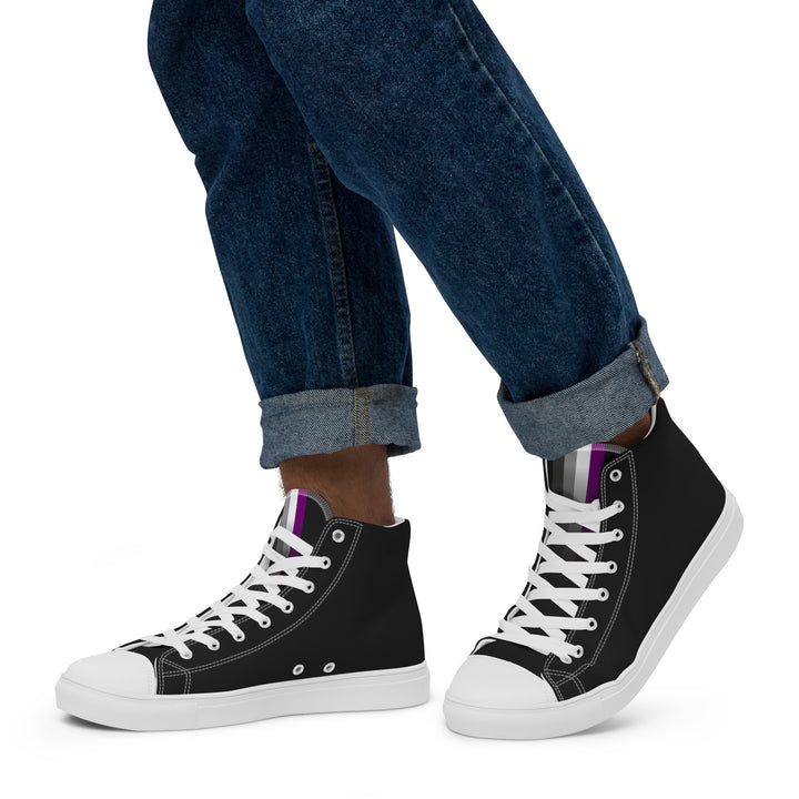 Asexual Pride Black High Top Trainers (male sizes) High Tops The Rainbow Stores
