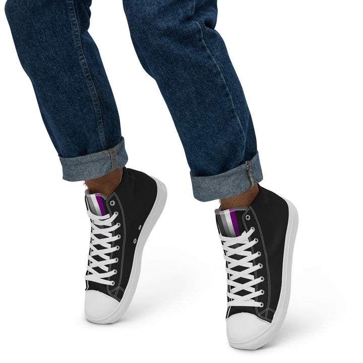 Asexual Pride Black High Top Trainers (male sizes) High Tops The Rainbow Stores
