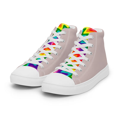 Stone Grey and Original Pride Flag High Top Trainers (male sizes) High Tops The Rainbow Stores