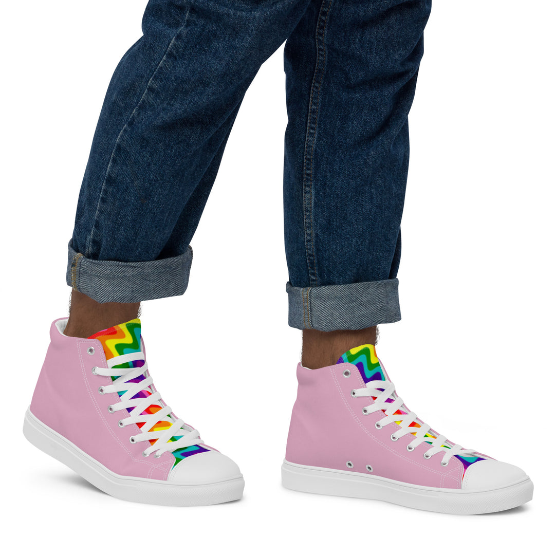 Pink and Original Pride Flag High Top Trainers (male sizes) High Tops The Rainbow Stores