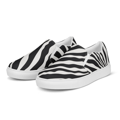 Zebra Print  Slip-on Shoes With a Rainbow Stripe (male sizes) Slip Ons The Rainbow Stores