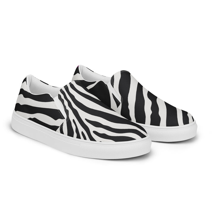 Zebra Print  Slip-on Shoes With a Rainbow Stripe (male sizes) Slip Ons The Rainbow Stores