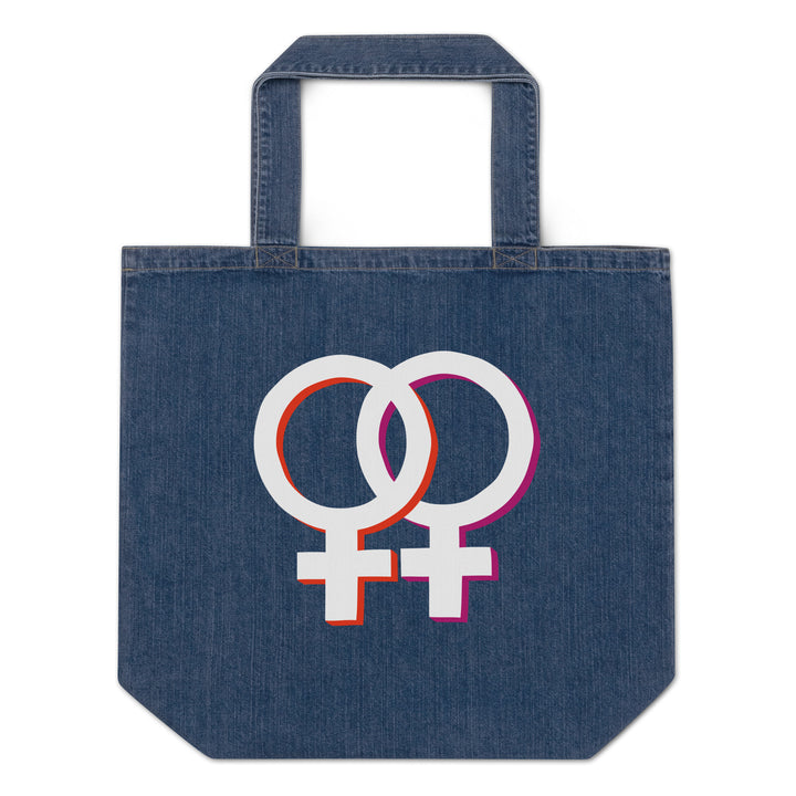 Lesbian Double Venus Organic Denim Tote Bag Bags The Rainbow Stores