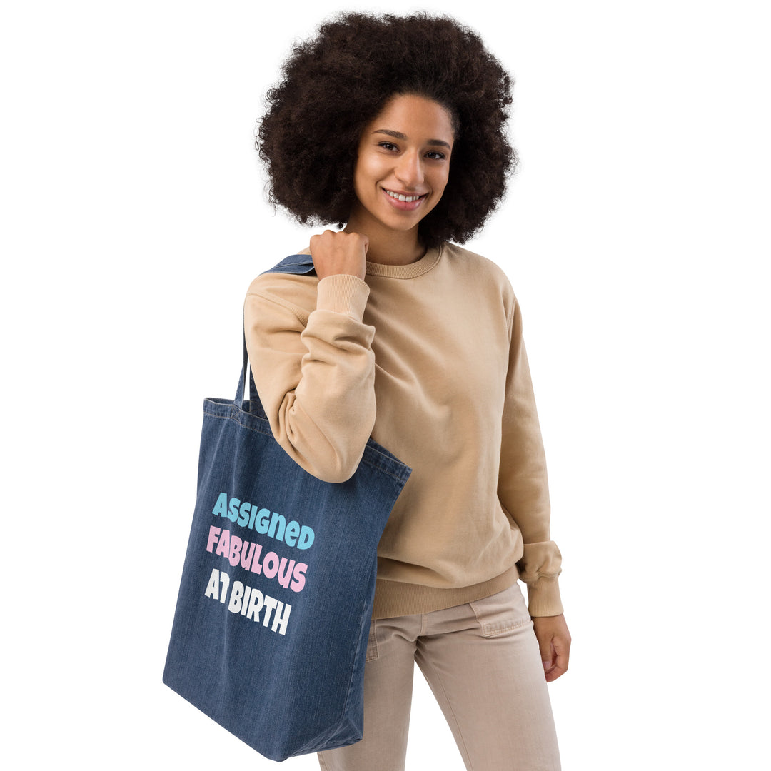 Assigned Fabulous At Birth Large Denim Tote Bag Bags The Rainbow Stores