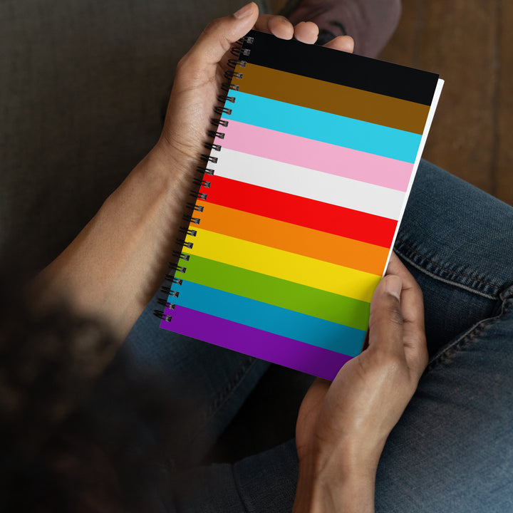 Progress Pride Flag Stripes Spiral Notebook Notebooks The Rainbow Stores