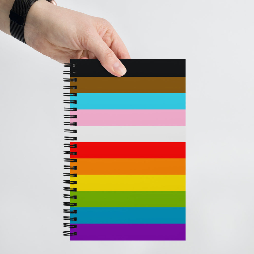 Progress Pride Flag Stripes Spiral Notebook Notebooks The Rainbow Stores