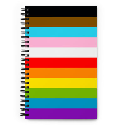 Progress Pride Flag Stripes Spiral Notebook Notebooks The Rainbow Stores
