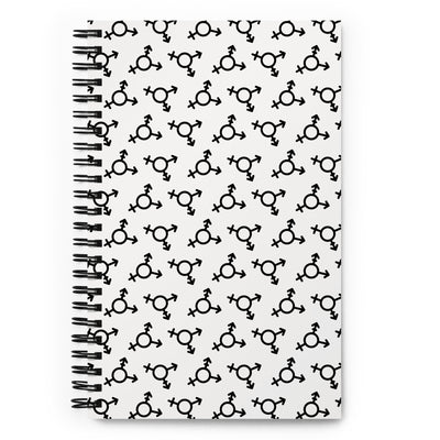 White Trans Symbol Pattern Notebook Notebooks The Rainbow Stores