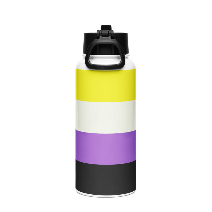 Non Binary Pride Flag Stainless Steel Water Bottle Water Bottle The Rainbow Stores
