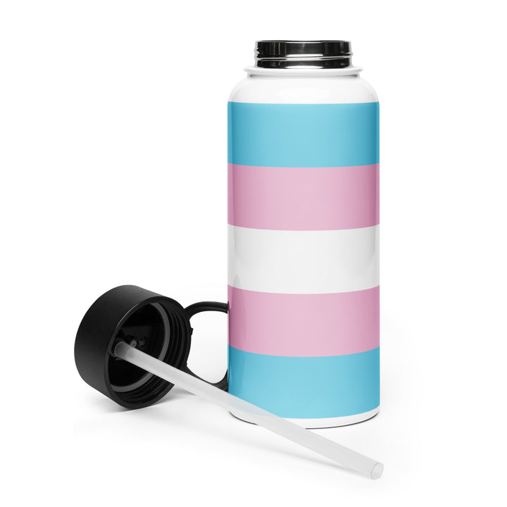 Trans Pride Flag Stainless Steel Water Bottle