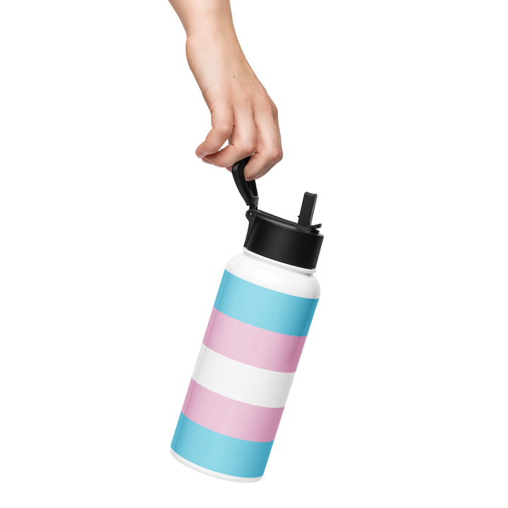 Trans Pride Flag Stainless Steel Water Bottle