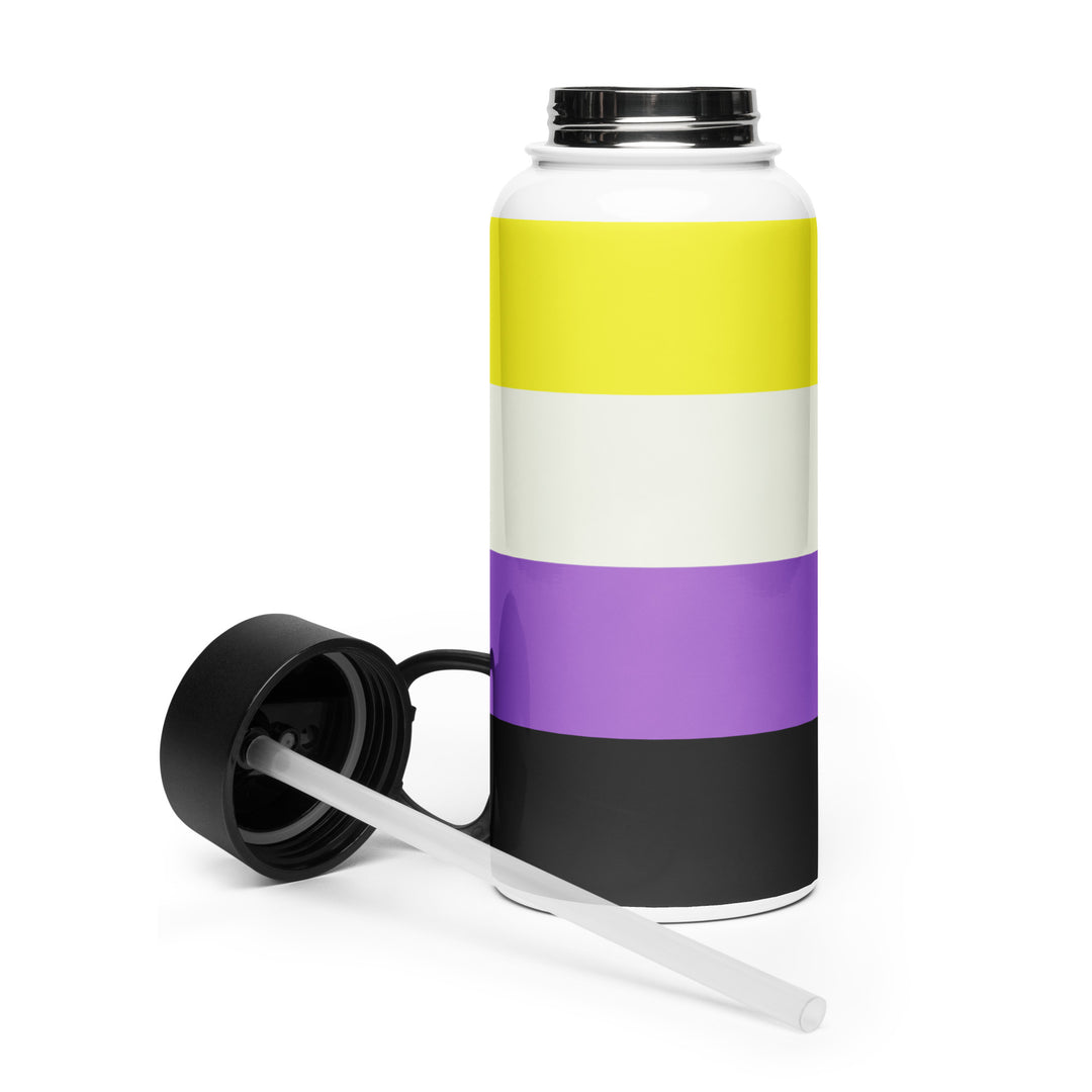 Non Binary Pride Flag Stainless Steel Water Bottle Water Bottle The Rainbow Stores