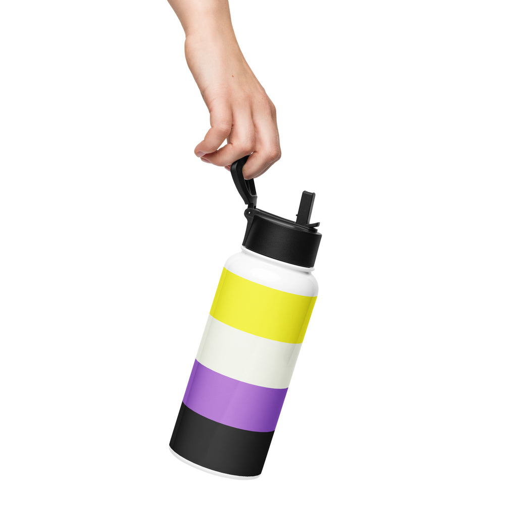 Non Binary Pride Flag Stainless Steel Water Bottle Water Bottle The Rainbow Stores