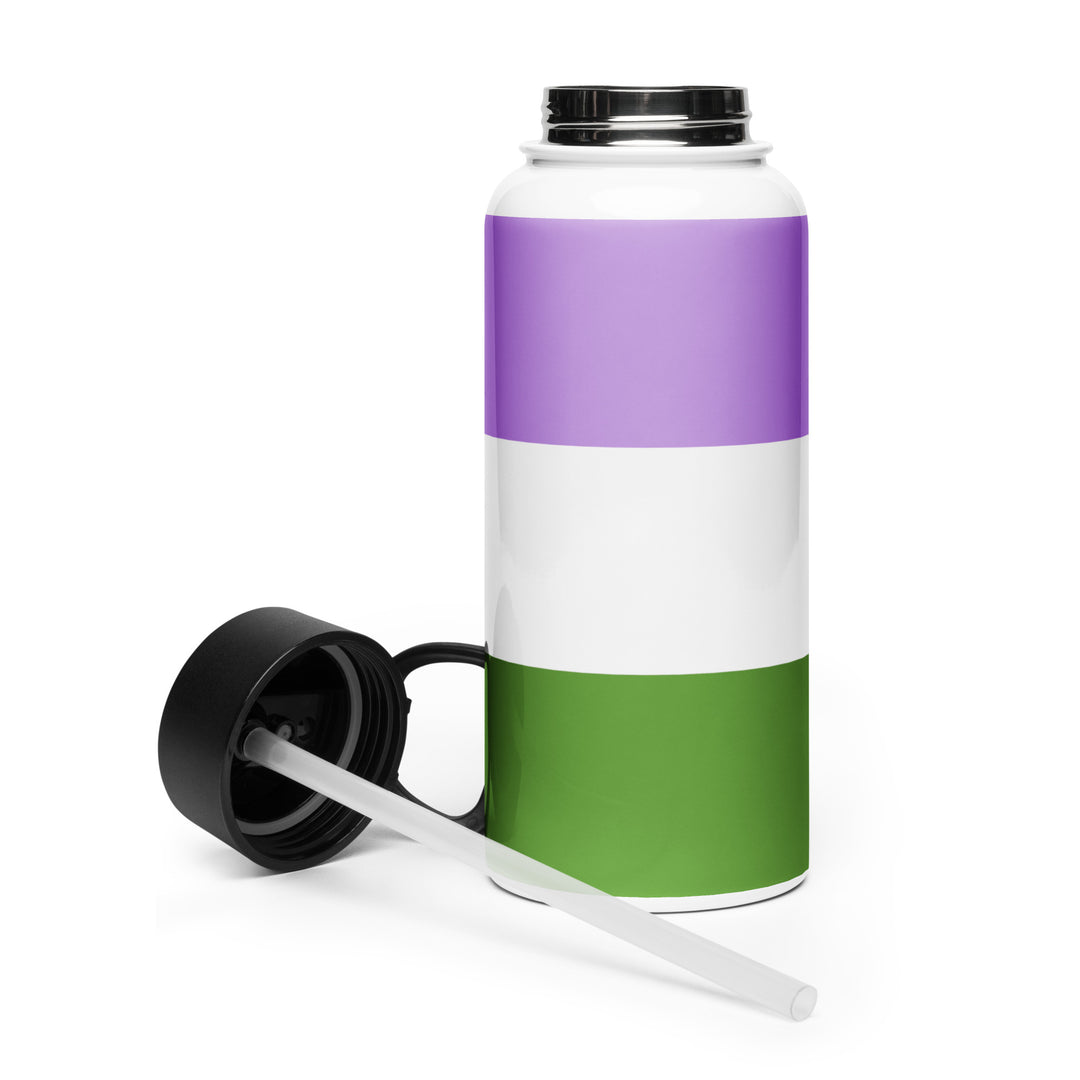 Genderqueer Pride Flag Stainless Steel Water Bottle