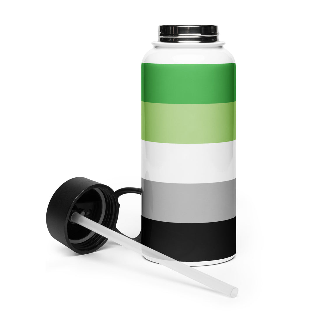 Aromantic Pride Flag Stainless Steel Water Bottle