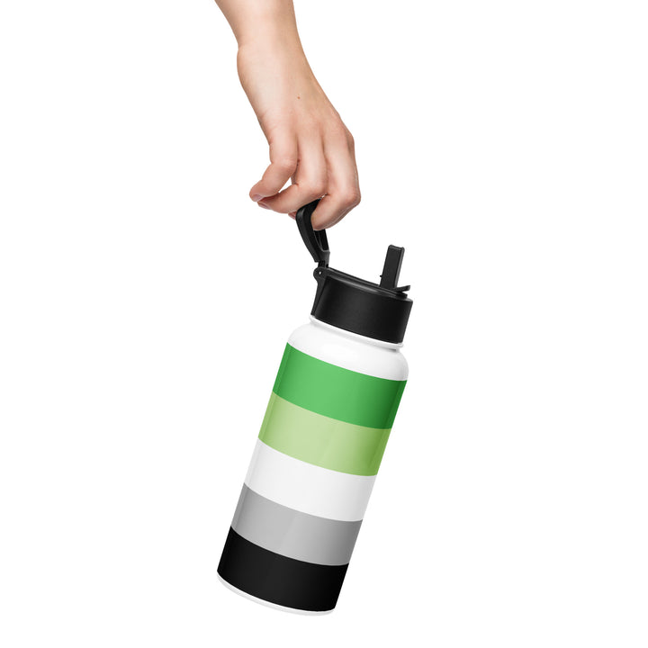 Aromantic Pride Flag Stainless Steel Water Bottle