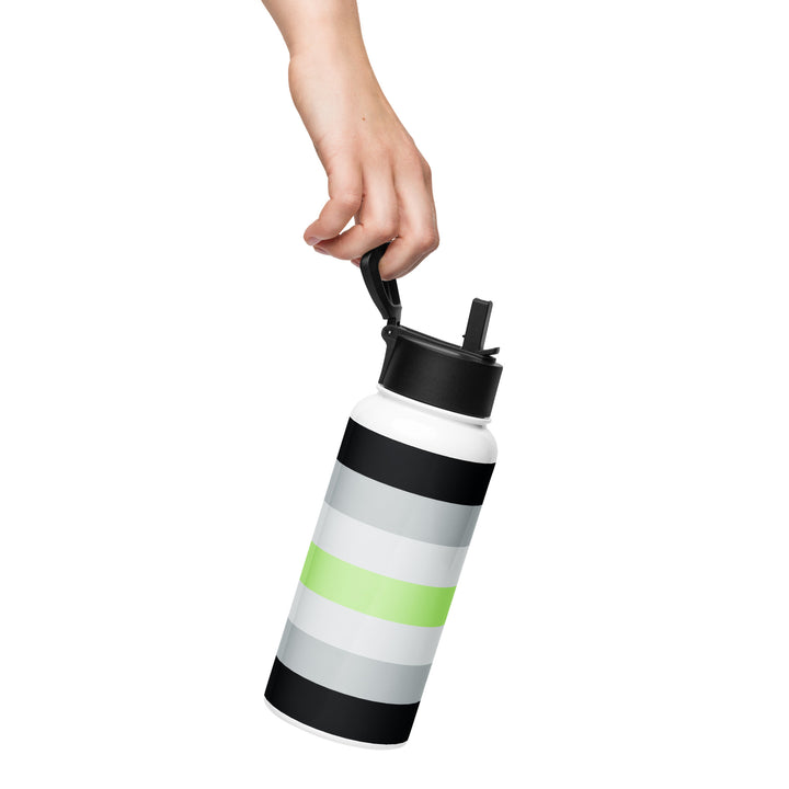 Agender Pride Flag Stainless Steel Water Bottle