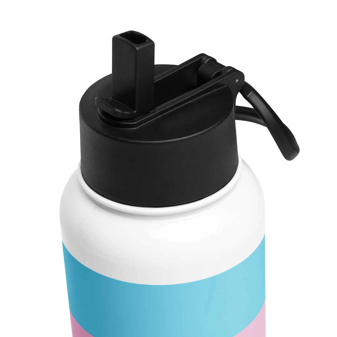 Trans Pride Flag Stainless Steel Water Bottle