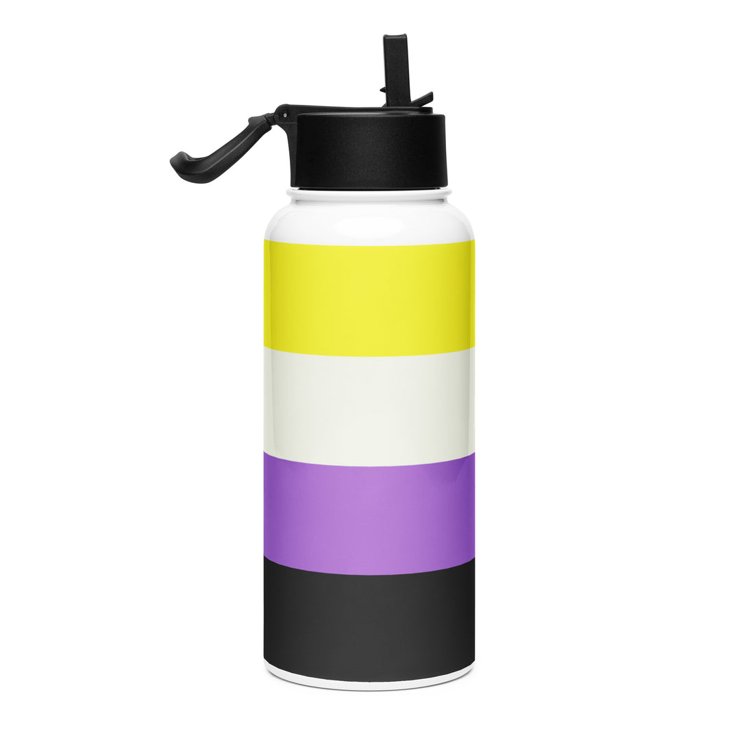 Non Binary Pride Flag Stainless Steel Water Bottle Water Bottle The Rainbow Stores