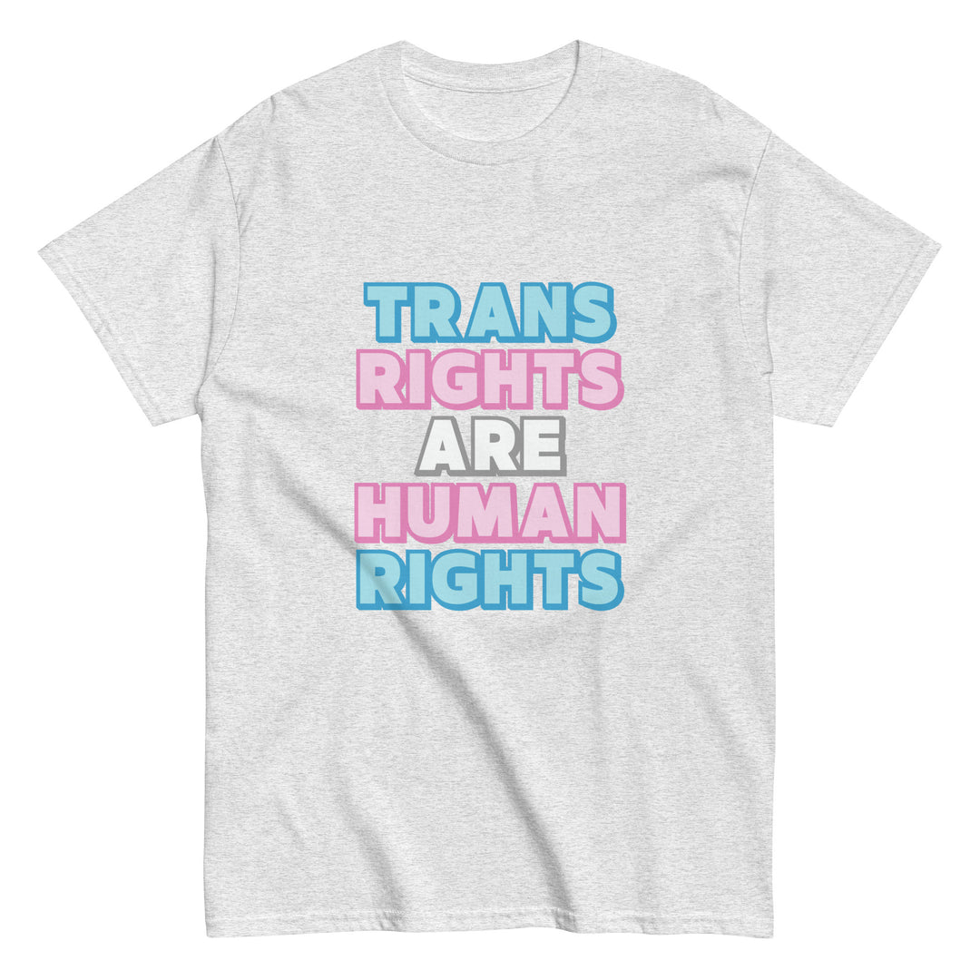 Trans Rights Are Human Rights Shadow Text T-Shirt T-shirts The Rainbow Stores