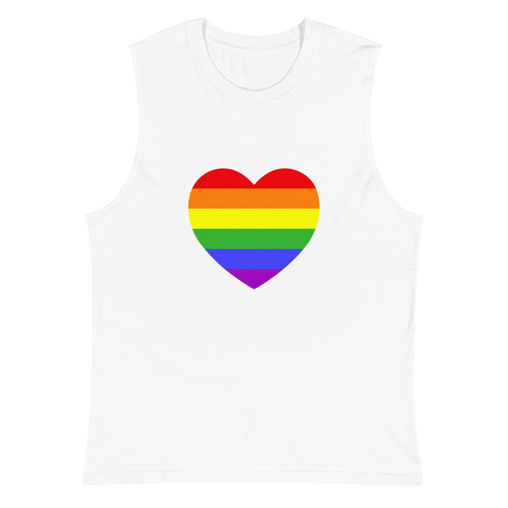 Rainbow Pride Flag Heart Muscle Shirt Vests and Tank Tops The Rainbow Stores