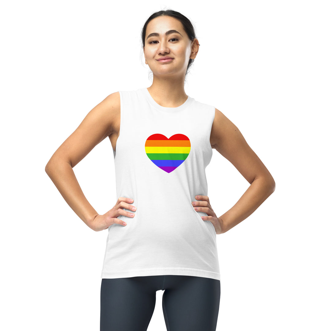 Rainbow Pride Flag Heart Muscle Shirt Vests and Tank Tops The Rainbow Stores