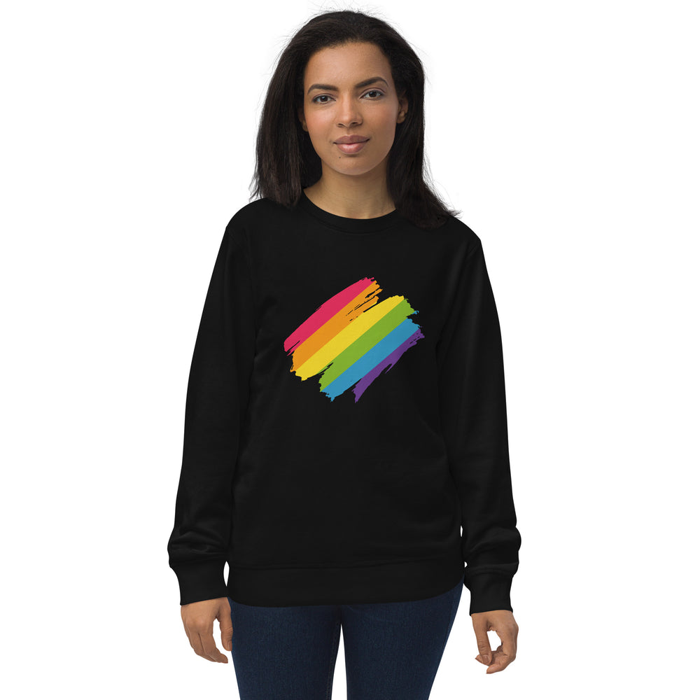 Rainbow Pride Brush Strokes Organic Sweatshirt Sweatshirts SOL's The Rainbow Stores