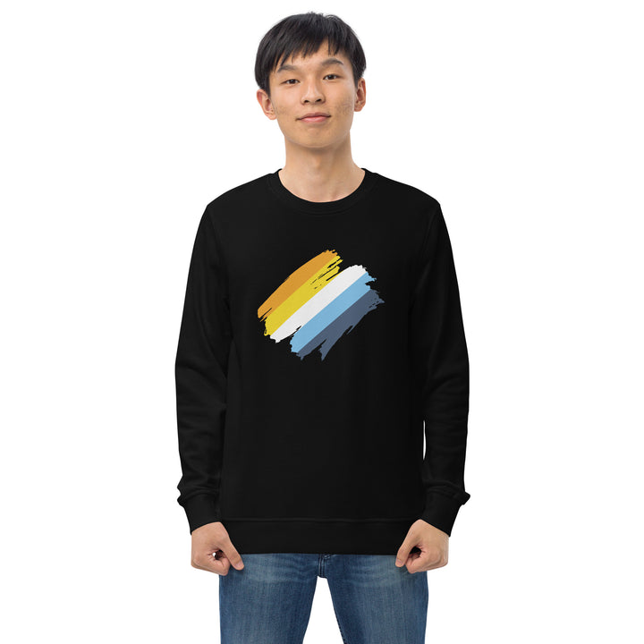 AroAce Pride Brush Strokes Organic Sweatshirt Sweatshirts SOL's The Rainbow Stores