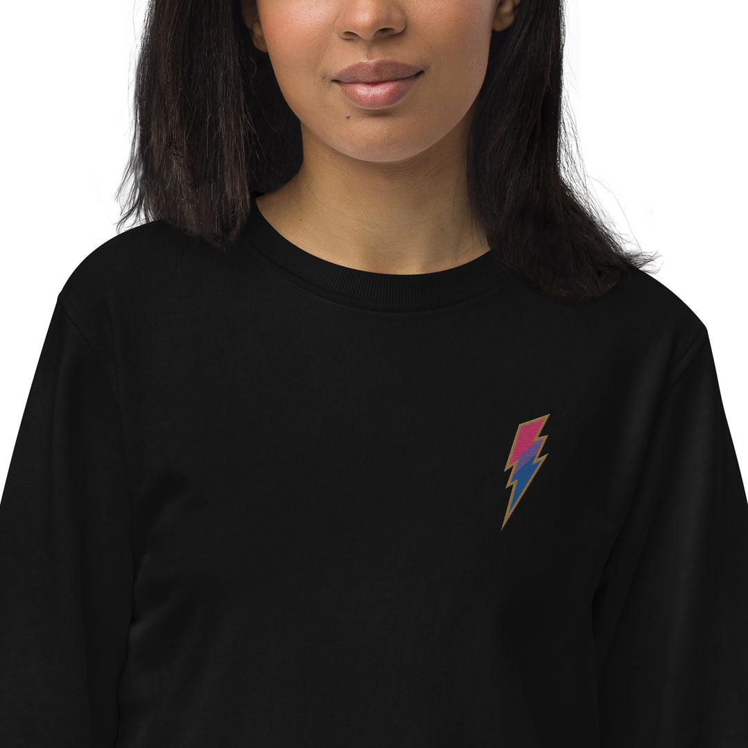 Bisexual Pride Lightning Embroidered Organic Sweatshirt Sweatshirts SOL's The Rainbow Stores