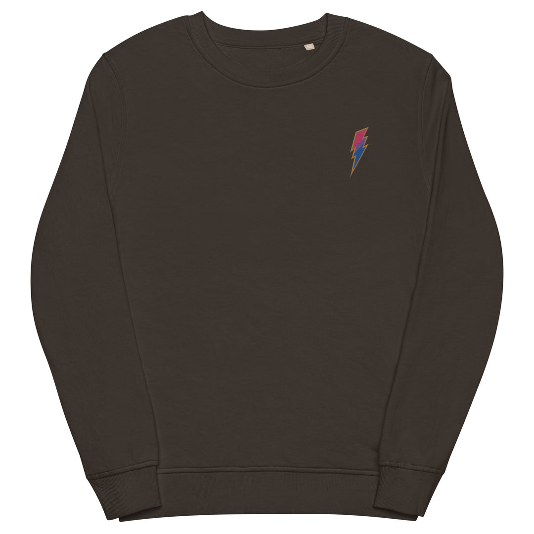 Bisexual Pride Lightning Embroidered Organic Sweatshirt Sweatshirts SOL's The Rainbow Stores